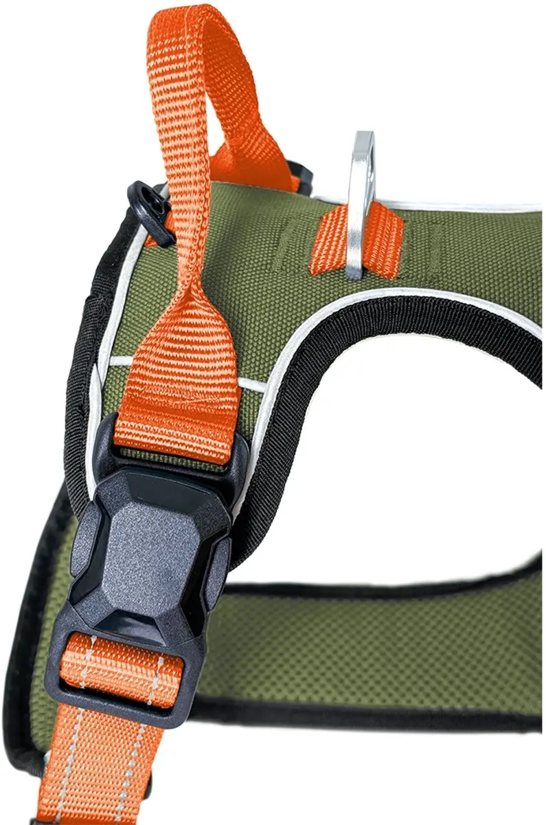 Petlando Magnetech Hondentuig XL - Olijf/Oranje - afbeelding 3 van 4