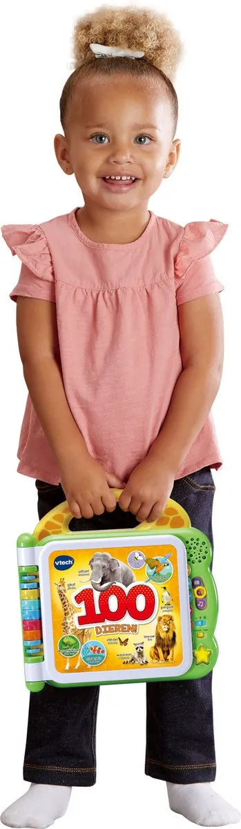 VTech Baby Mijn Eerste 100 Woordjes Boek Dieren - Educatief Babyspeelgoed - Woordjes Leren - Lezen en Geluiden - Cadeau - Baby Speelgoed 1.5 tot 4 Jaar