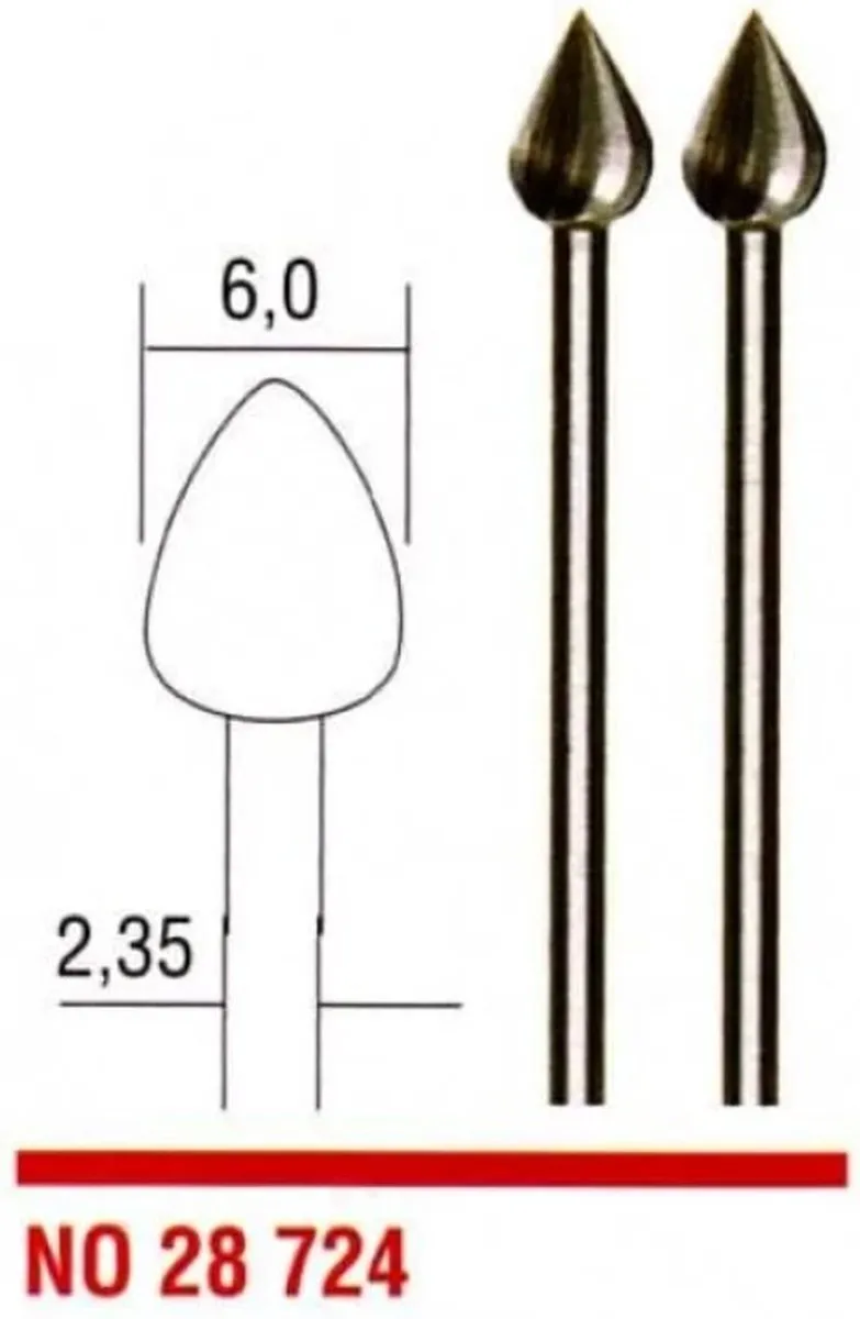 Proxxon Frees Vlamvorm Ø6mm - 2 Stuks