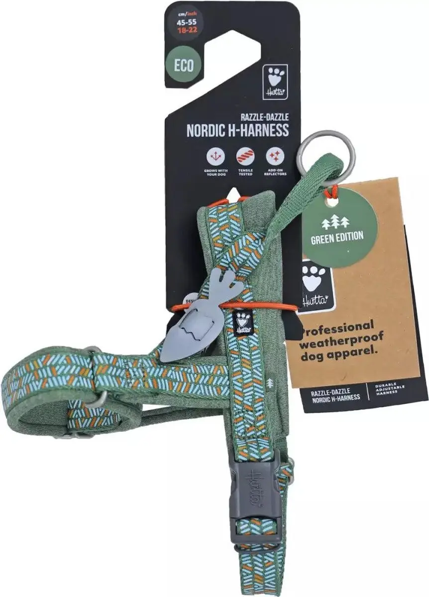 Hurtta Razzle Dazzle H-sele 45-55cm - Hedge - afbeelding 2 van 2