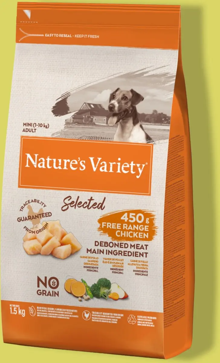 Natures Variety Selected Mini Adult Scharrelkip Hondenvoer 1,5kg - afbeelding 6 van 6