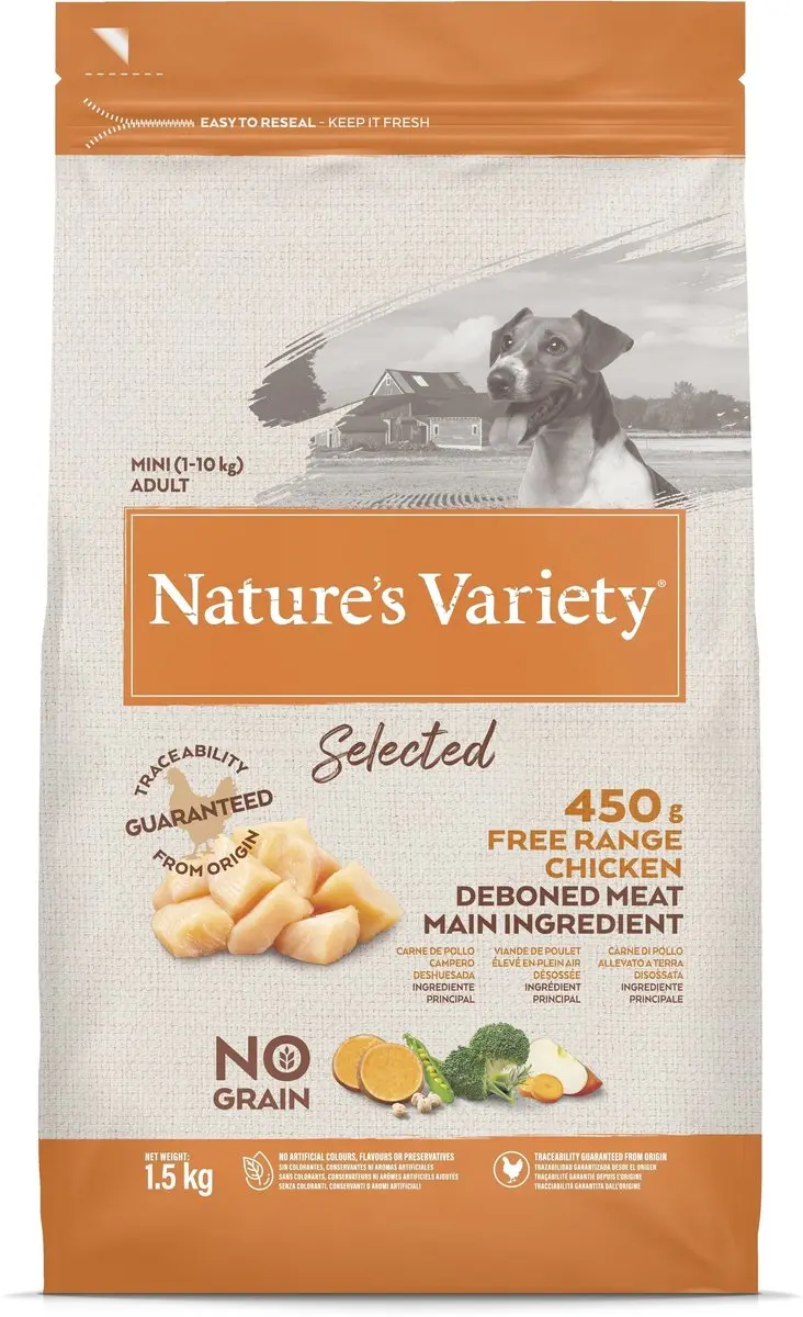 Natures Variety Selected Mini Adult Scharrelkip Hondenvoer 1,5kg