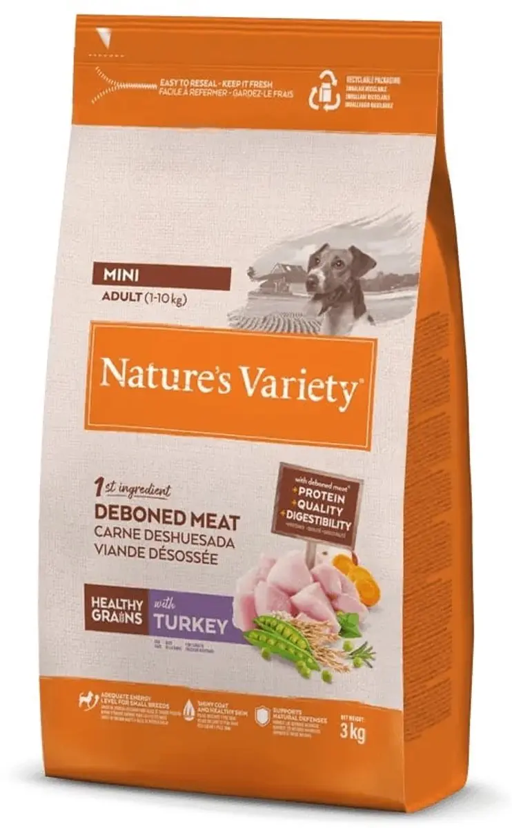 Nature's Variety Healthy Grain Mini Adult Kalkoen Hondenvoer 3kg