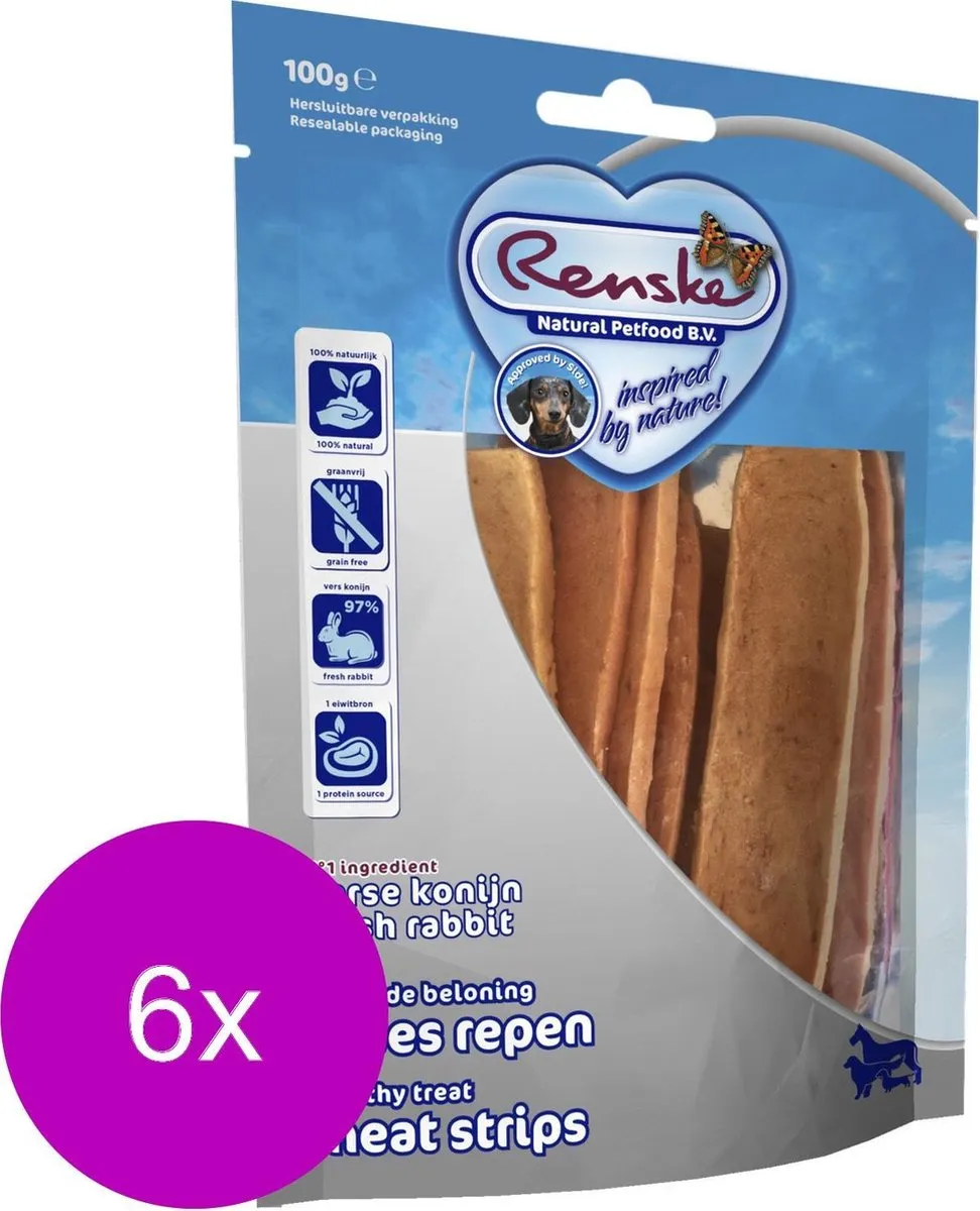 Renske Vleesrepen Konijn & Groente - 6 Stuks