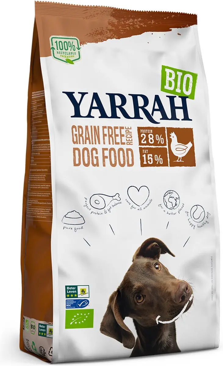 Yarrah Bio Hondenvoer Graanvrij Kip & Vis 2kg