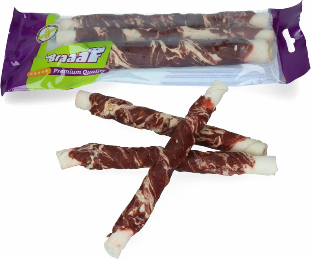 Braaaf Hondensnack Twister Lam Vis - 10x 180 gr - afbeelding 5 van 6