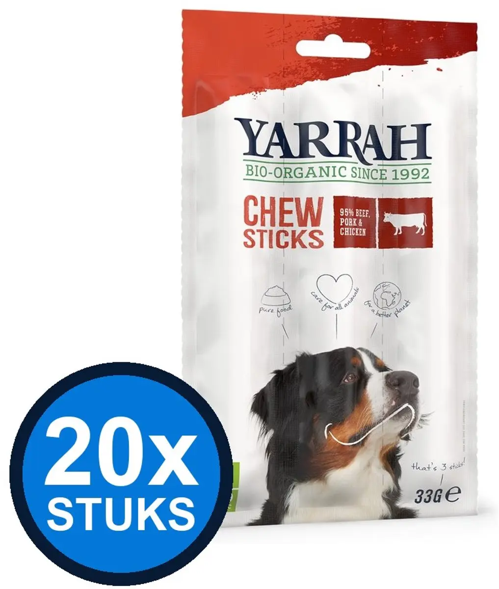 20x Yarrah dog bio chewstick beef 33gr