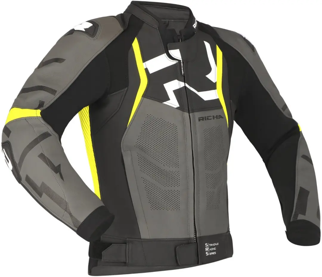 Richa Stradale Geel Grijs Leren Motorjas