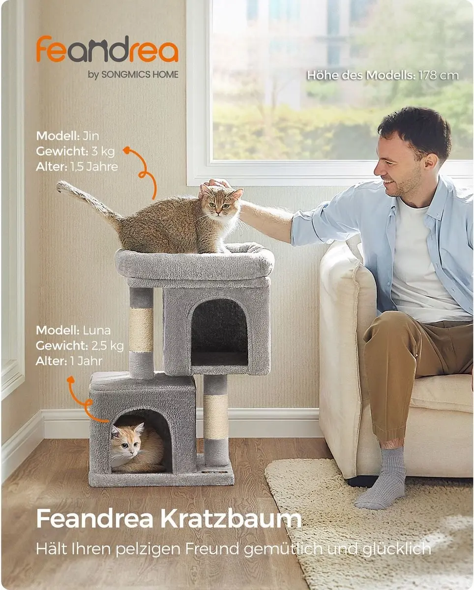 Feandrea Kattenboom Klein 67cm - Rookgrijs - afbeelding 6 van 6