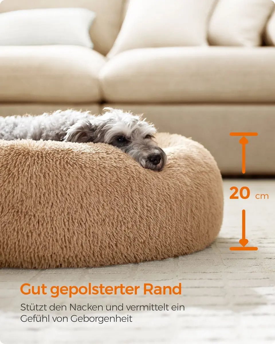 FEANDREA Donutvormig Hondenbed - Kameelbruin - afbeelding 6 van 6