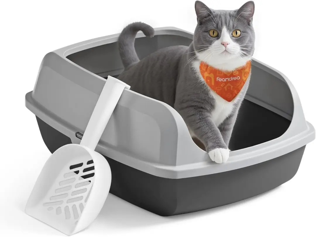 Feandrea PPT009GN01 Kattenbak met Hoge Zijkanten