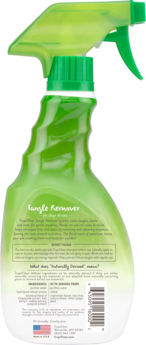 TropiClean Anti Klit Spray Hond en Kat - 473ml - afbeelding 2 van 6