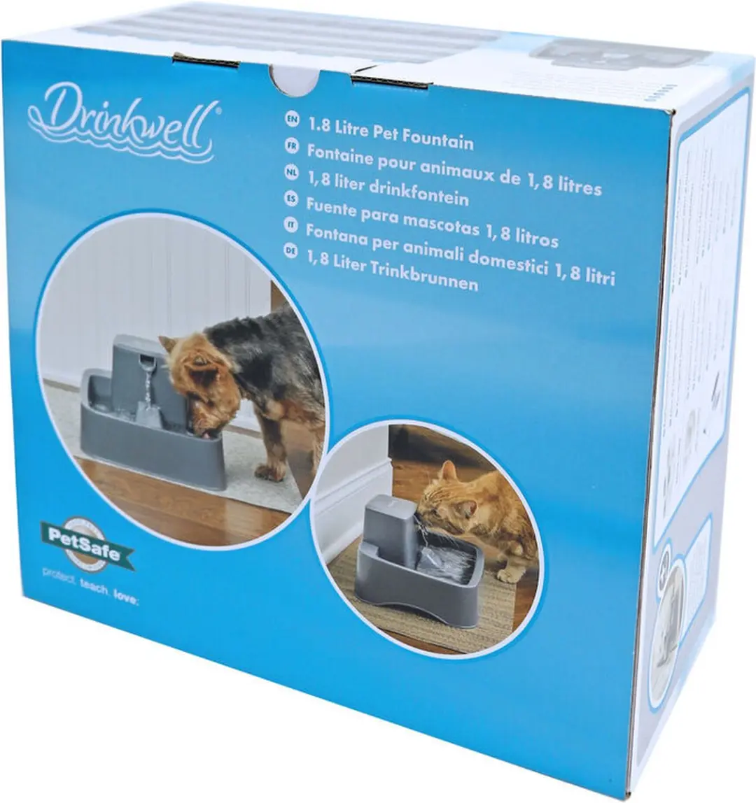 PetSafe Drinkwell® 1.8 litre Pet Fountain - Drinkfontein voor kleine honden en katten - Met vrijvallende waterstroom en verstelbare stroomsnelheid - 1,8 liter - Drinkfontein 1,8 liter - afbeelding 3 van 6