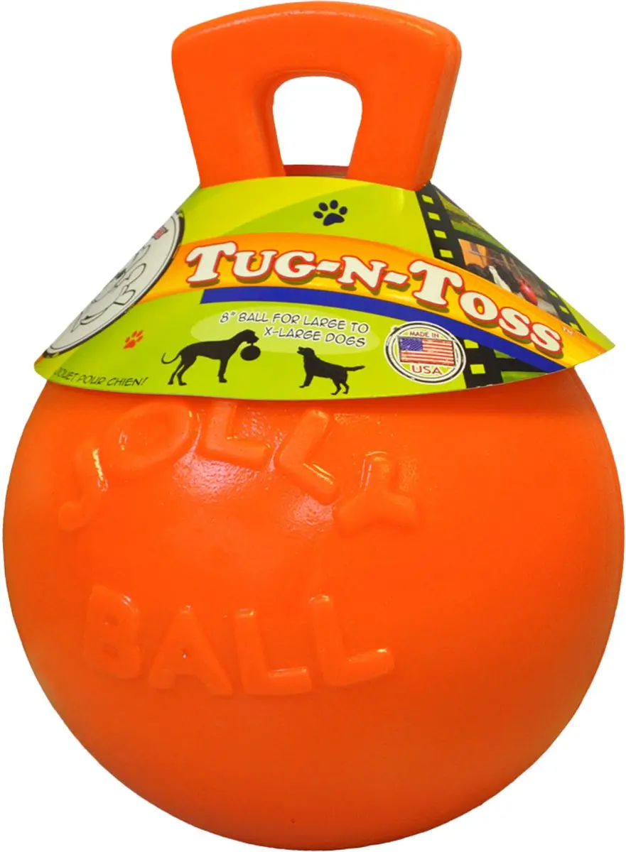 Jolly Pets Tug-n-Toss Hondenspeelgoed - Ø15cm - Oranje - afbeelding 4 van 6