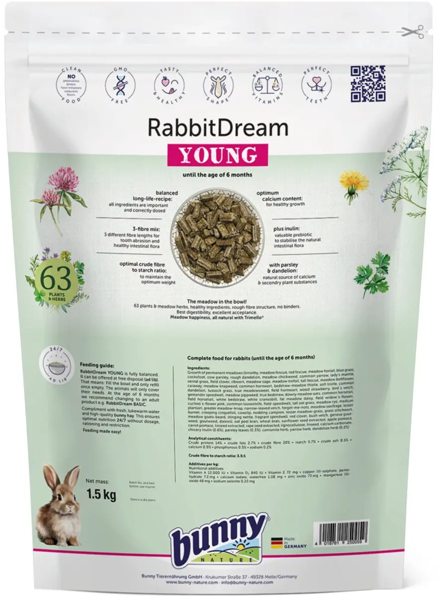 Bunny Nature Konijnendroom Young 1,5kg - afbeelding 4 van 5