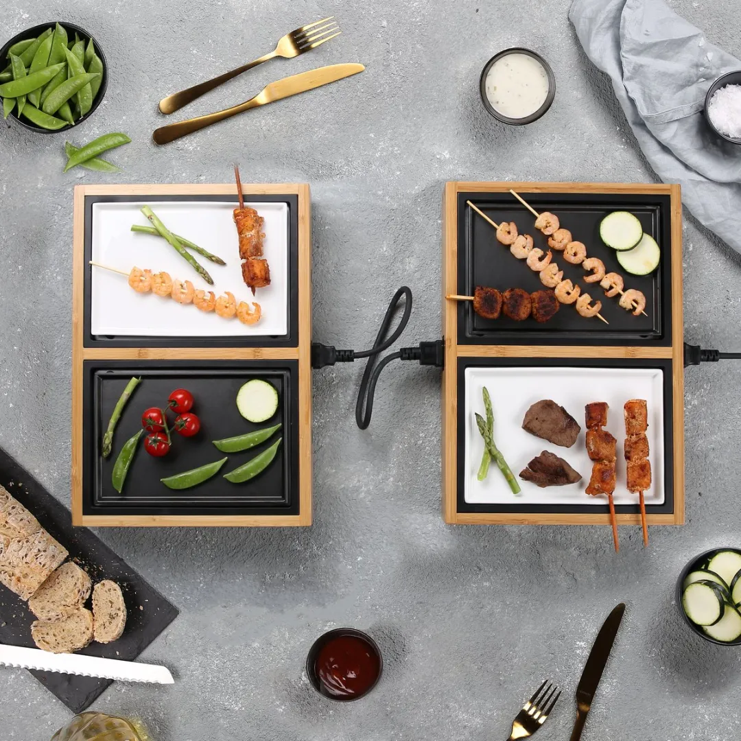 Princess Dinner4all Pure Teppanyaki Grillset 10 Personen - 840W - Bamboe