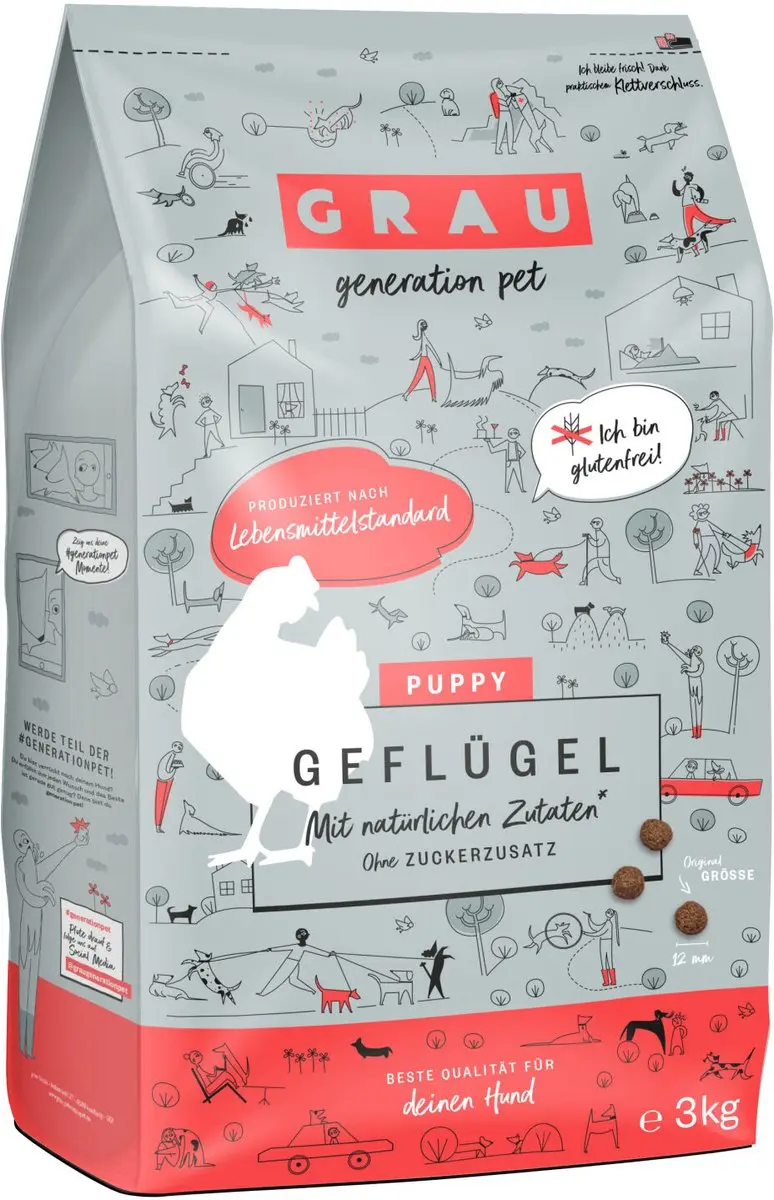 Grau Glutenvrij Puppy Gevogelte