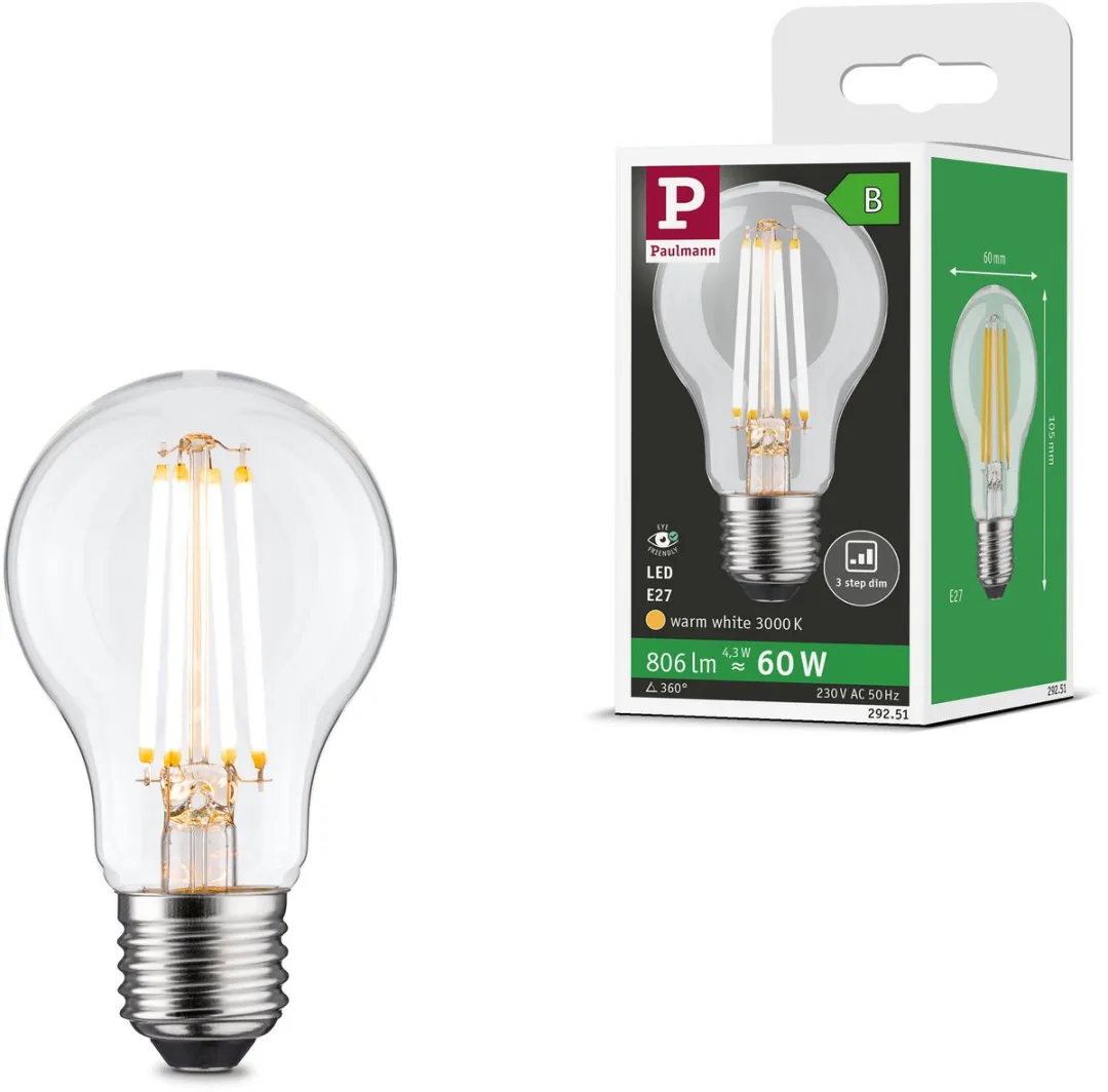Paulmann Eco-Line LED-gloeilamp E27 806lm 4.3W 3000K