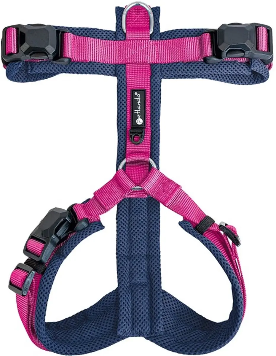 Harness Y-Comfort Navy-Fuchsia met magnetische sluiting