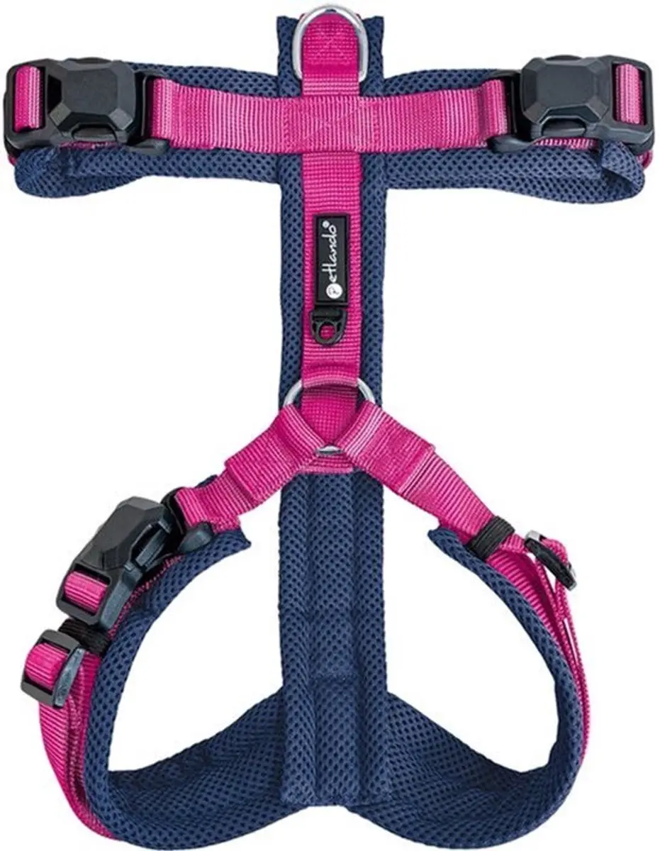 Harness Y-Comfort Navy-Fuchsia met magnetische sluiting