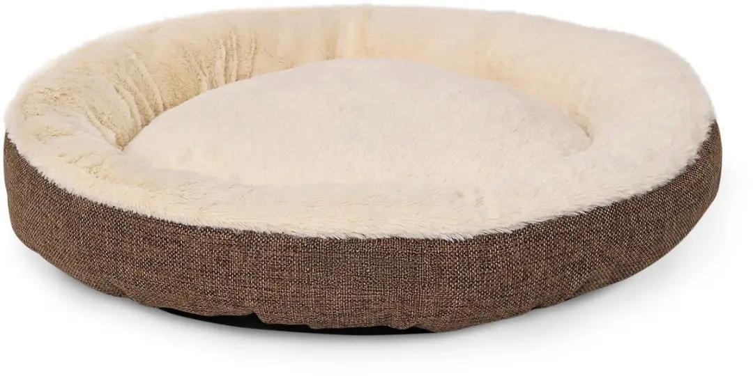 lionto donut kattenbed Ø65, zacht, wasbaar & met antislip onderzijde, bruin