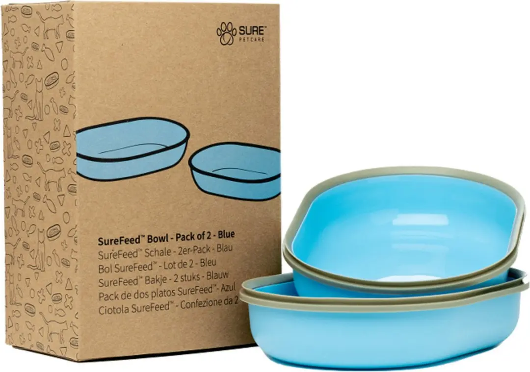 SureFeed Luchtdichte Voerbak 400ml - 2x Reservekommen - Blauw - afbeelding 2 van 4