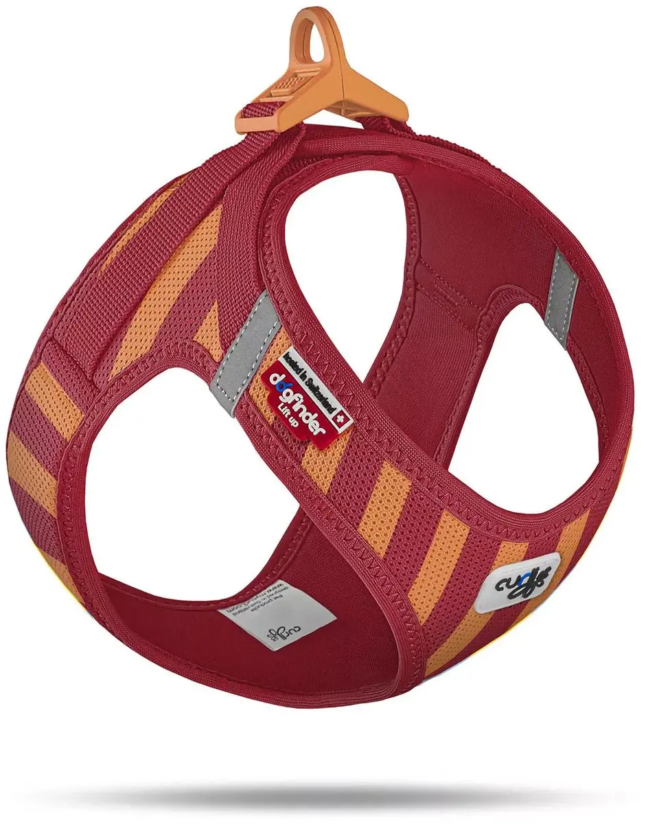 Curli Hondentuig Clasp Vest Harness Gestreept Rood LE26 Maat M 43-49 cm