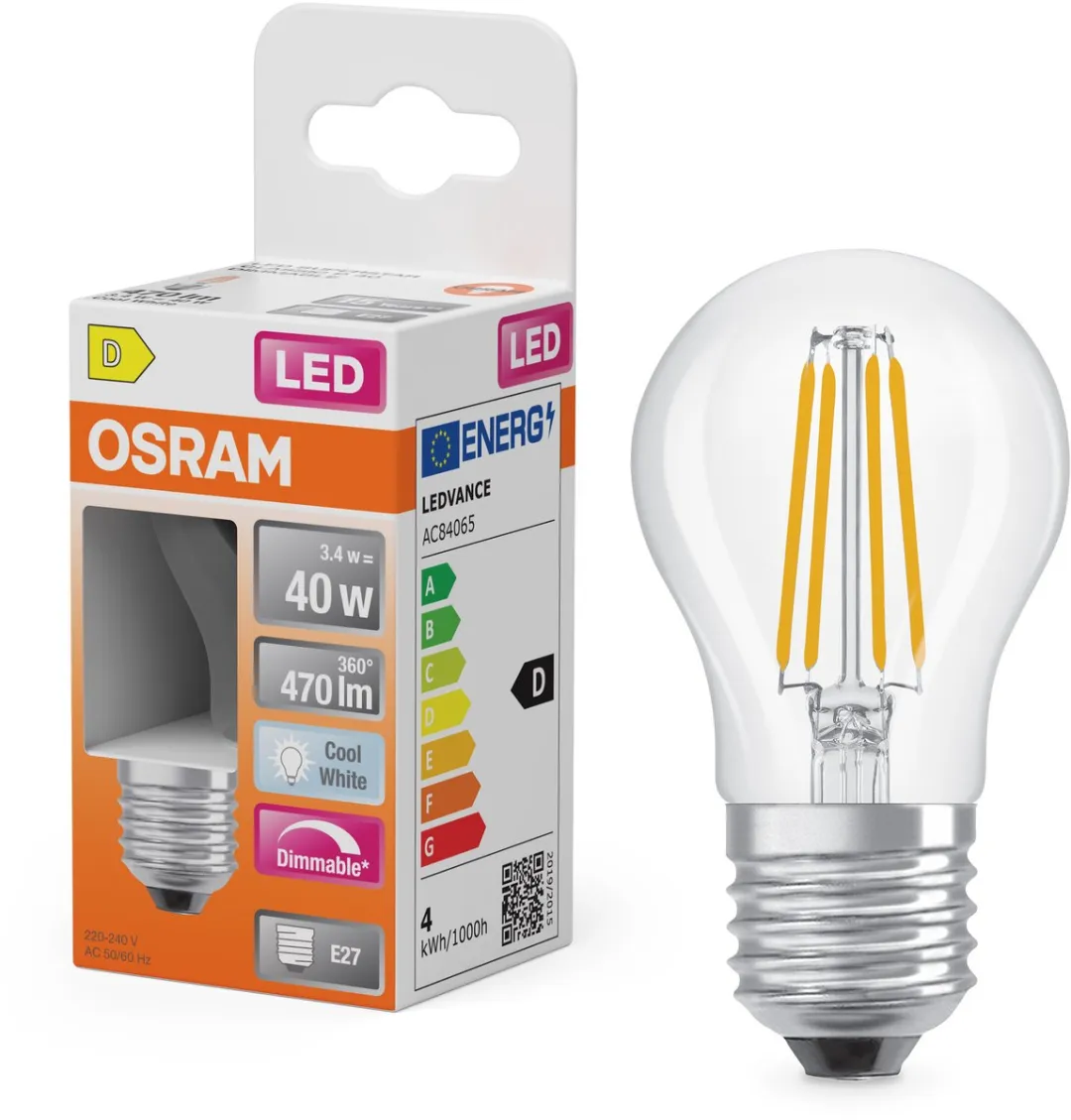 Osram LED Superstar P40 Globe Filament 3,4W - 470lm - E27 - 4000K