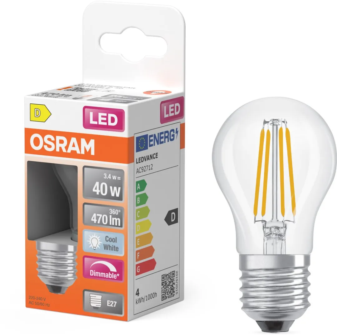 Osram LED Superstar P40 Globe Filament 3,4W - 470lm - E27 - 4000K