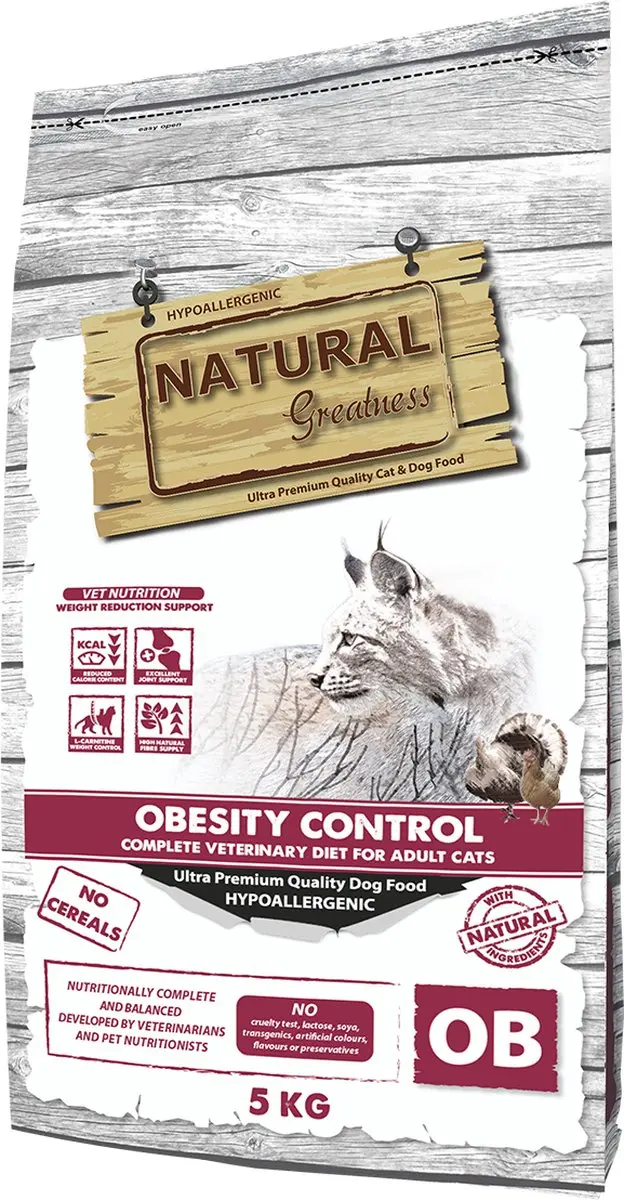 Natural Greatness Obesity Control Kattenvoer 5kg - afbeelding 2 van 2
