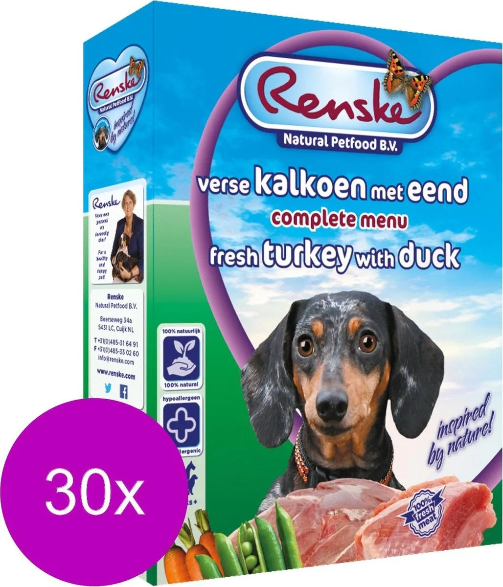 Renske Honden Natvoer Kalkoen/Eend - 30x395g