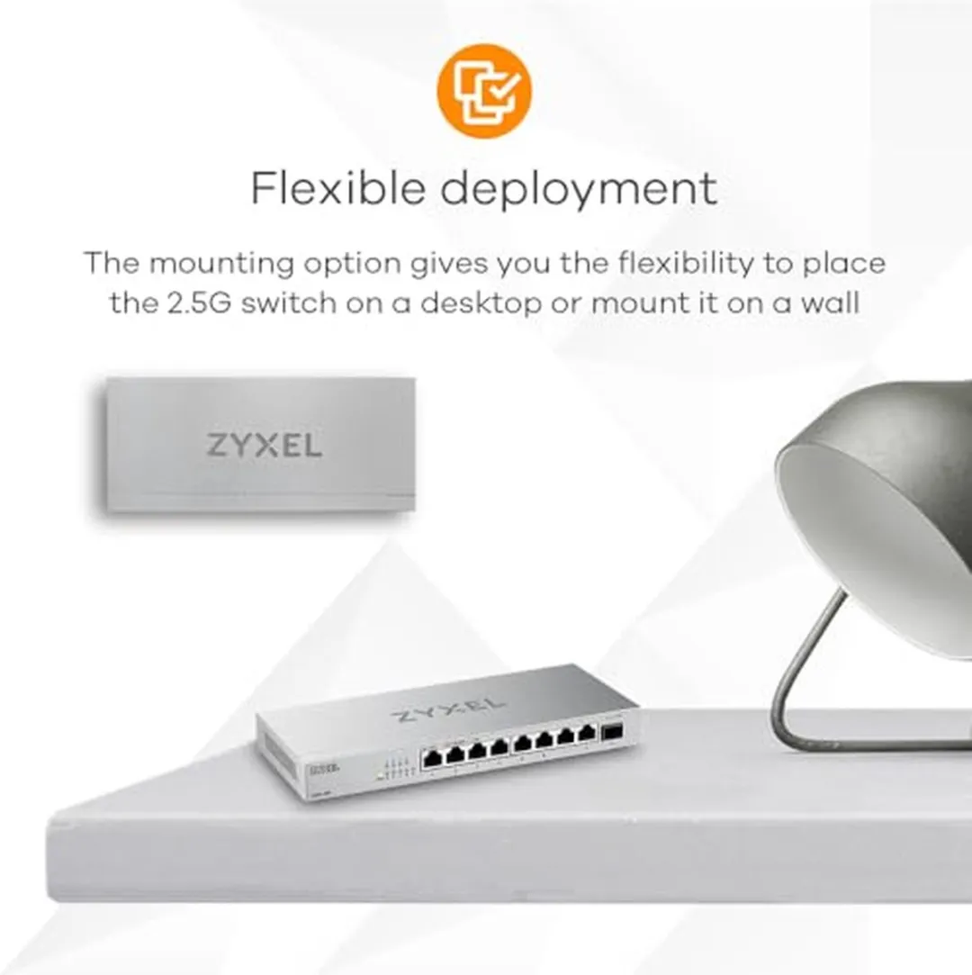 Zyxel XMG-108 2.5G Unmanaged Switch - 8 Poorten - Zilver - afbeelding 6 van 6