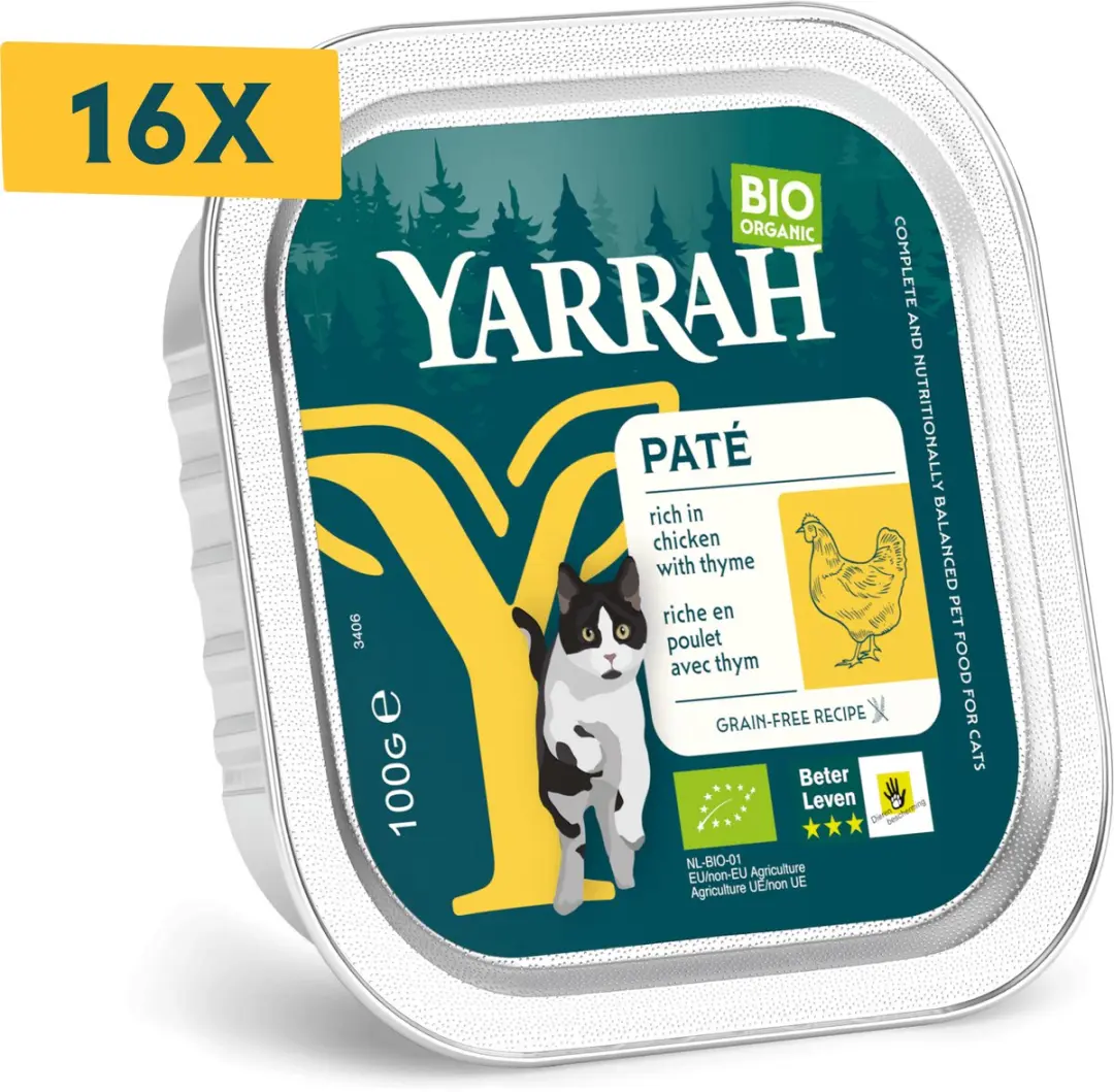 Yarrah Bio Alu Paté Grainfree Kattenvoer Kip