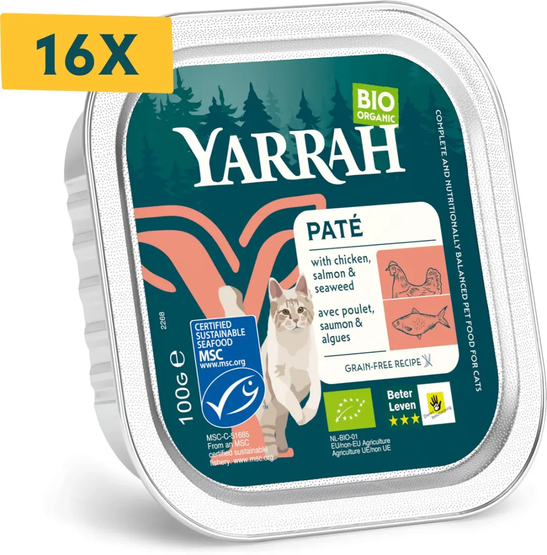 Yarrah Bio Kattenvoer Paté Zalm 100g
