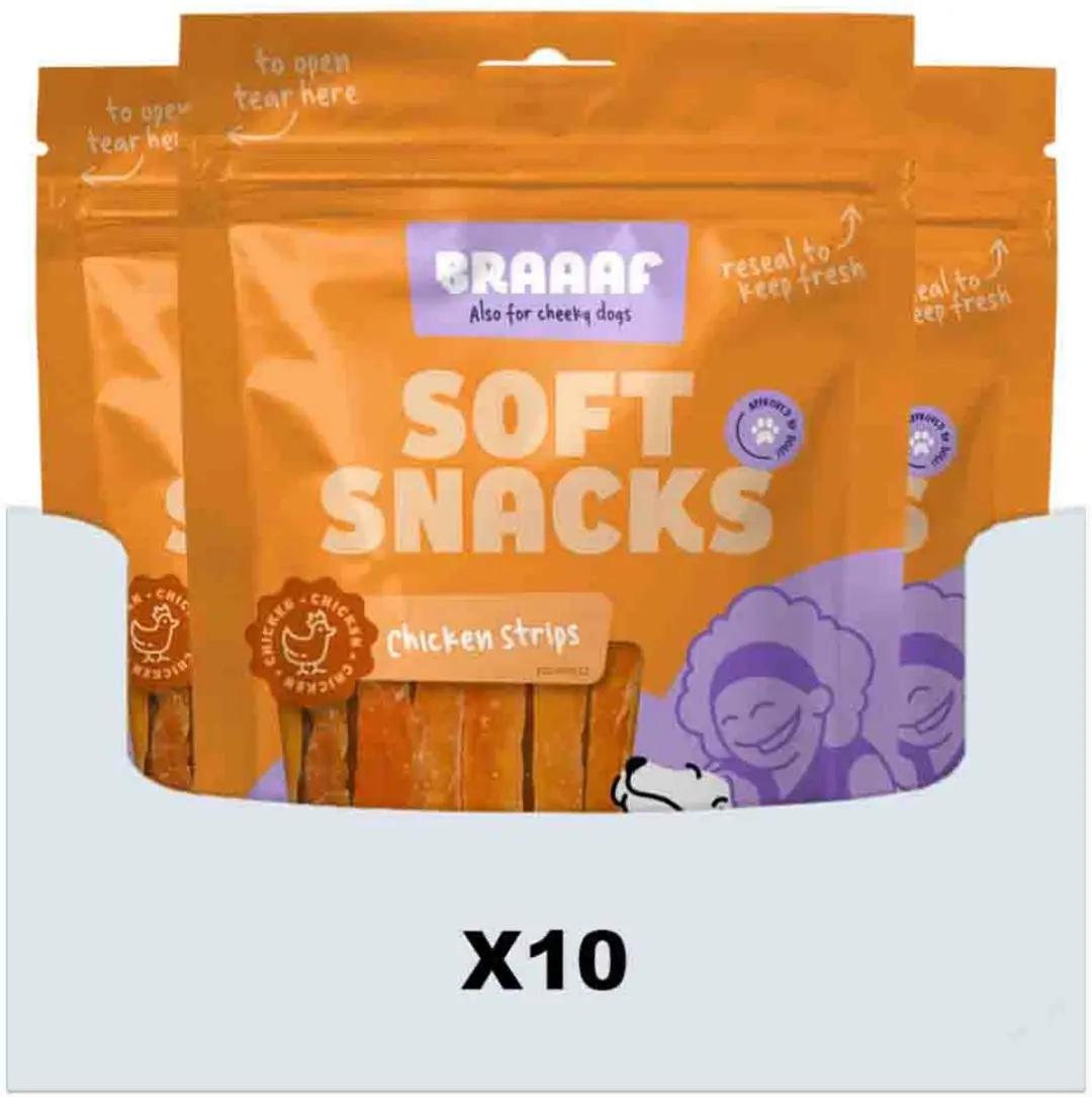 Braaaf Hondensnack Reepjes Kip