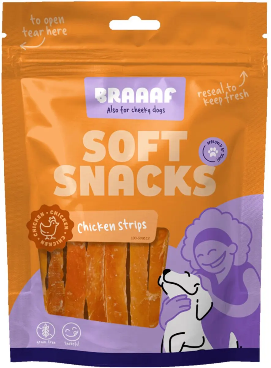 Braaaf Hondensnack Reepjes Kip - 10x 85g - afbeelding 6 van 6