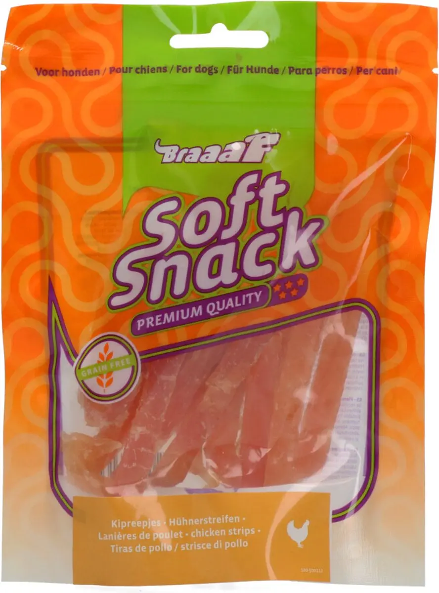 Braaaf Hondensnack Reepjes Kip - 10x 85g - afbeelding 2 van 6