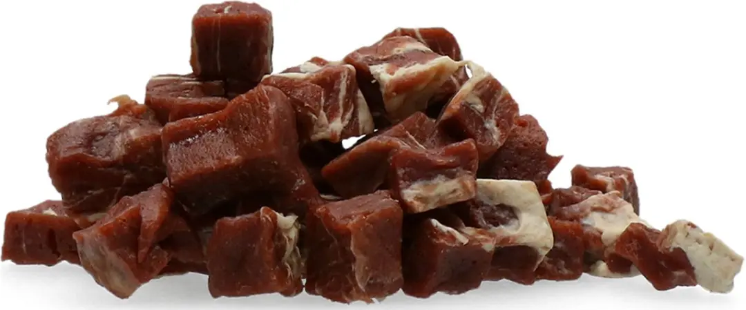 Braaaf Hondensnack Blokjes Rund Steak met Vis 85g - afbeelding 2 van 3