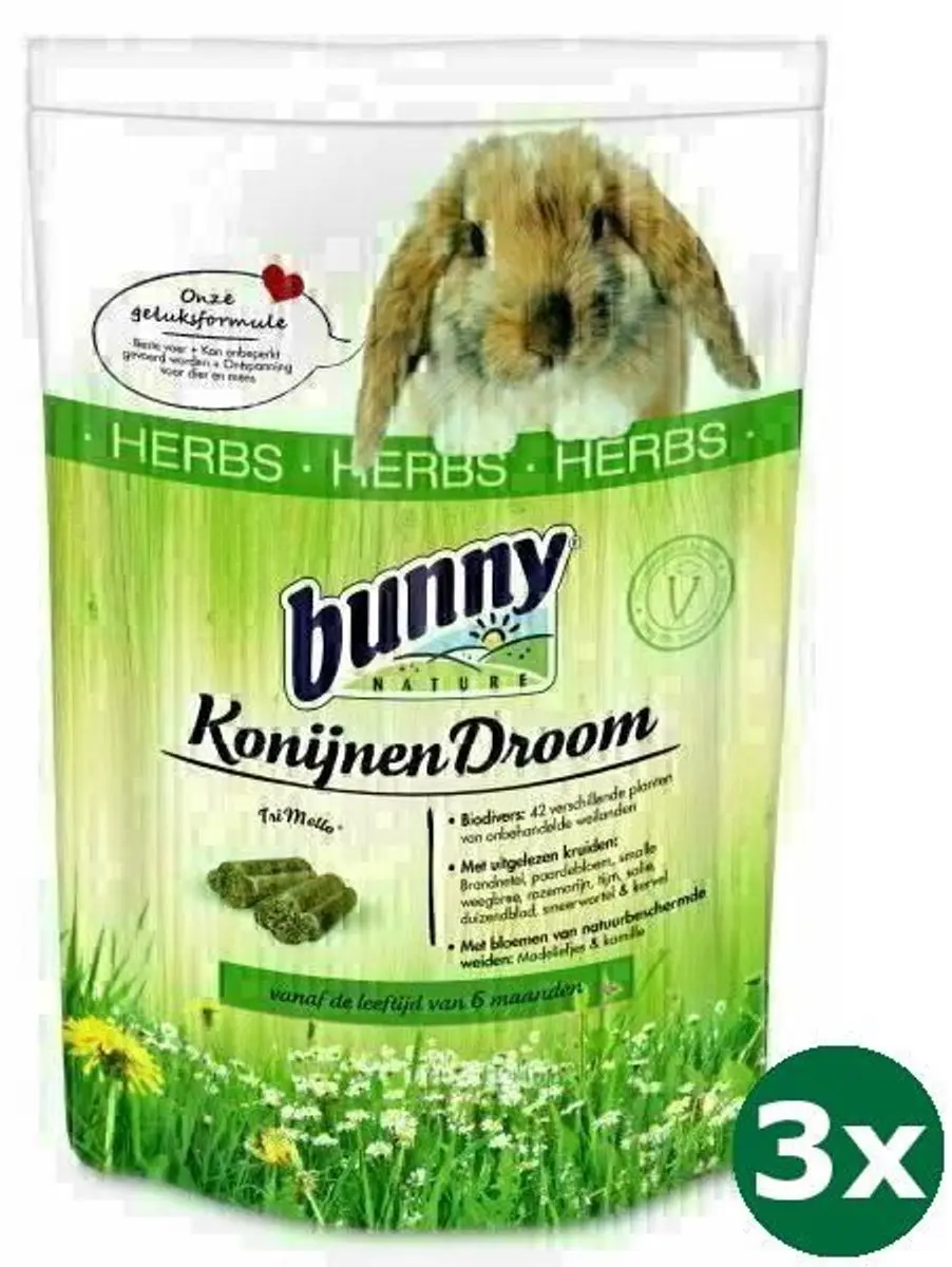 3x4 kg Bunny nature konijnendroom herbs