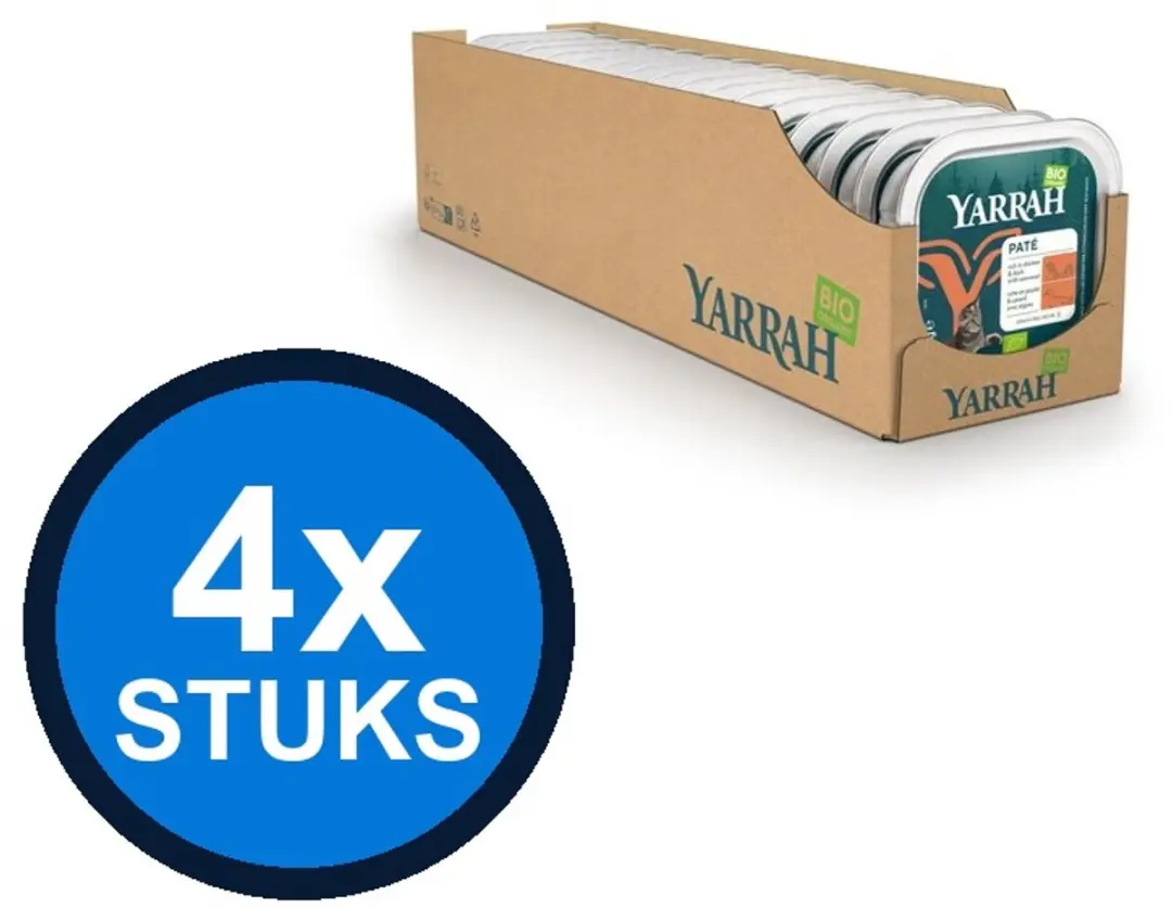 4x Yarrah cat bio alu grainfree paté mix Multipack 8x100gr
