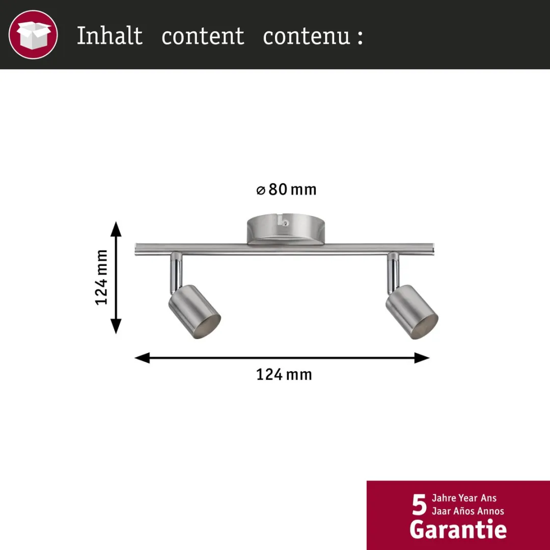 Paulmann Spotlight Carolina GU10 Nikkel mat - 2x10W - afbeelding 6 van 6