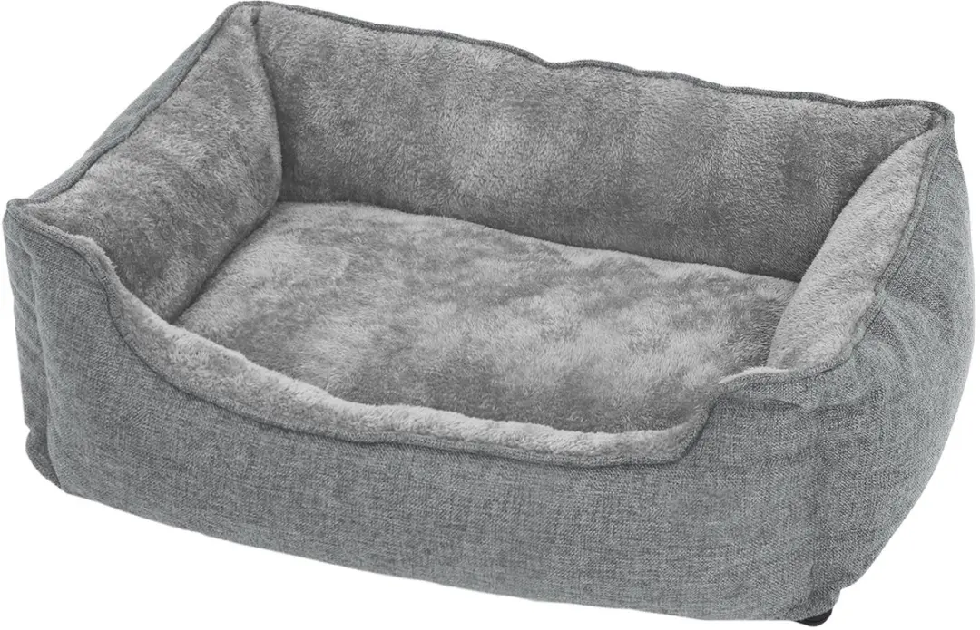Feandrea - Hondenmand - Hondenbed met Linnenlook - Verhoogde Randen - Afneembare en Wasbare Hoes
