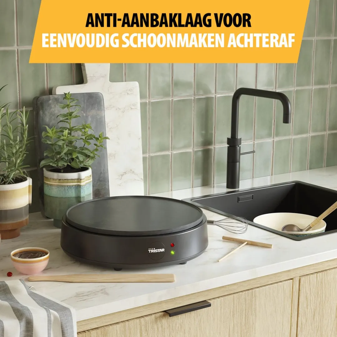 Tristar BP-2627 Crêpemaker 1200W - 30cm Zwart - afbeelding 6 van 6
