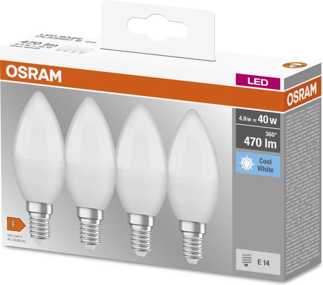Osram LED Kaarslamp E14 5W Koelwit - 40 Stuks - afbeelding 6 van 6