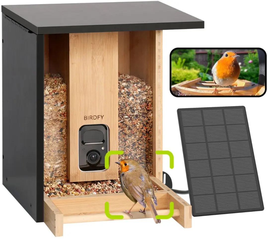 Birdfy Bamboo Vogelvoederhuisje met Camera