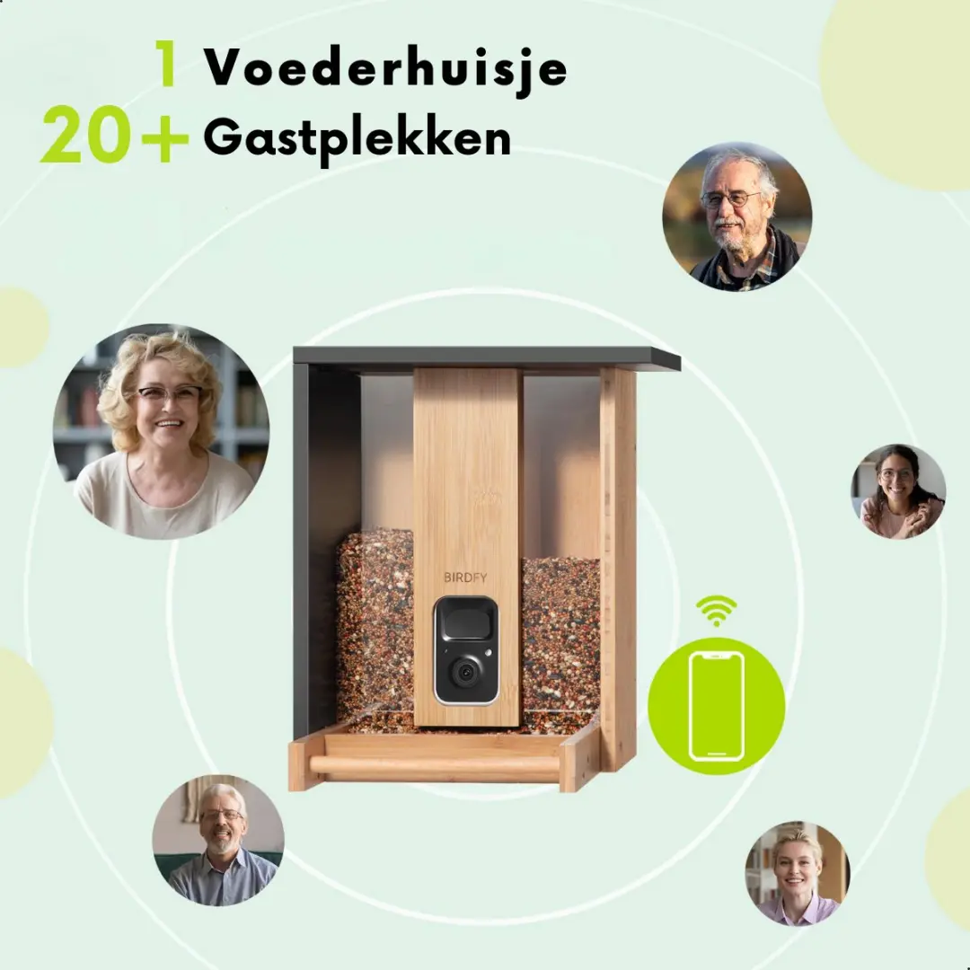 Birdfy Bamboo Vogelvoederhuisje met Camera - Zonnepaneel - afbeelding 3 van 6