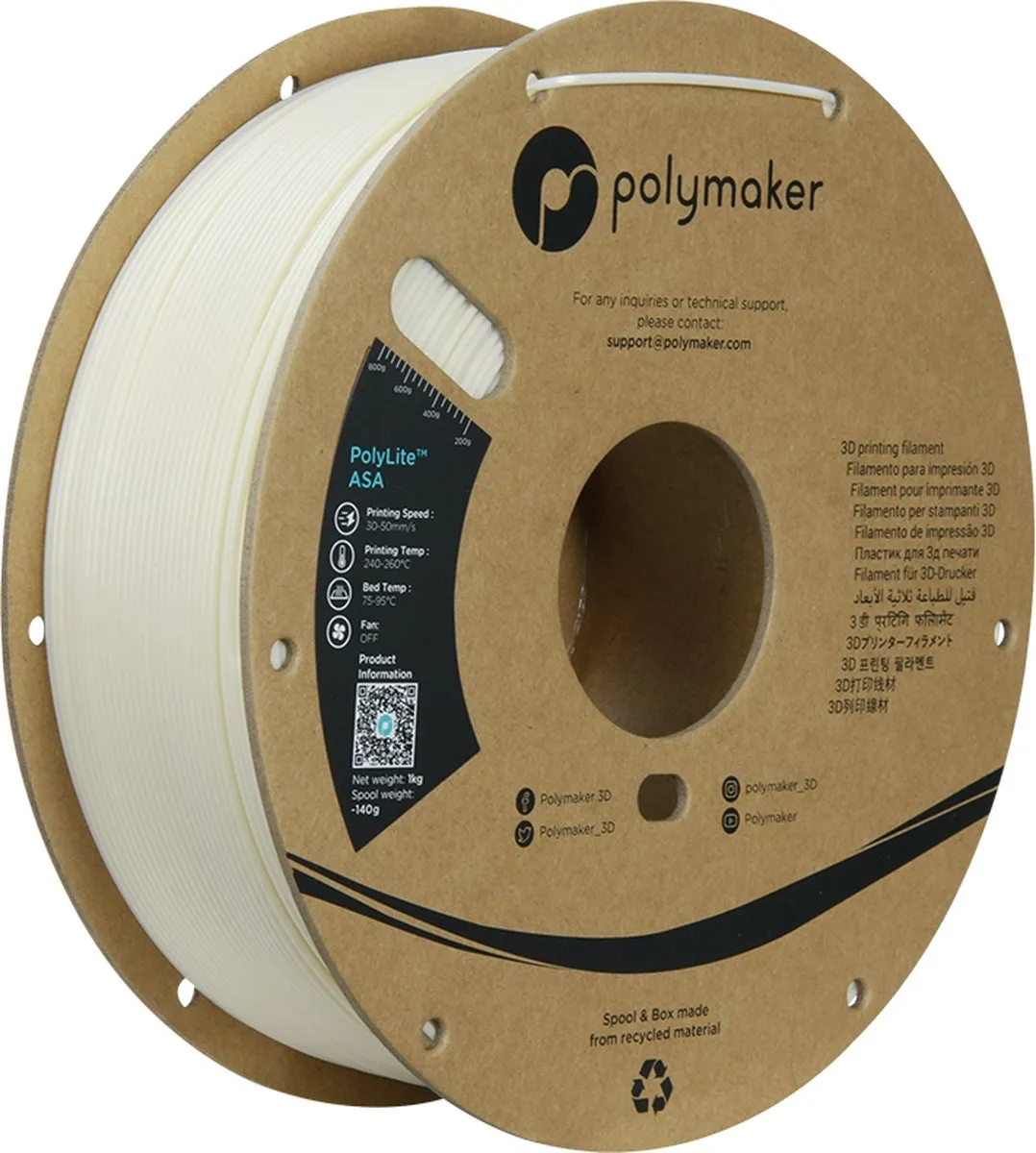 Polymaker PolyLite ASA Filament 1,75mm 1kg