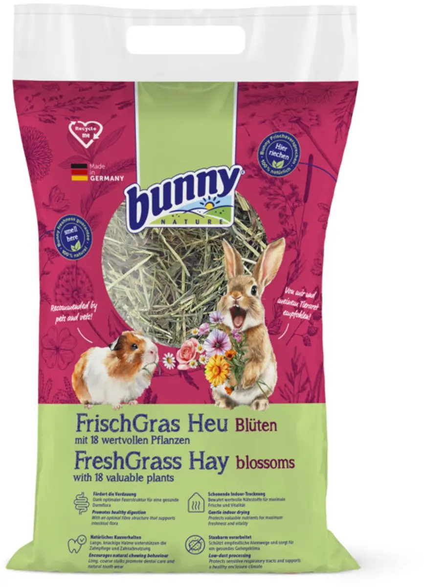 Bunny Nature Knaagdiervoer Vers Gras Hooi Bloesem 500g