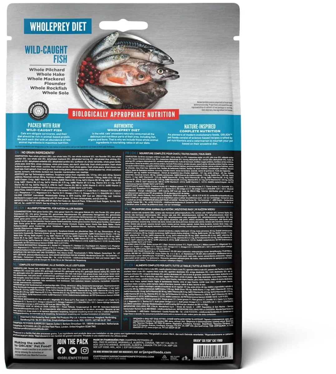 Orijen Whole Prey Kattenvoer 6 Fish 340g