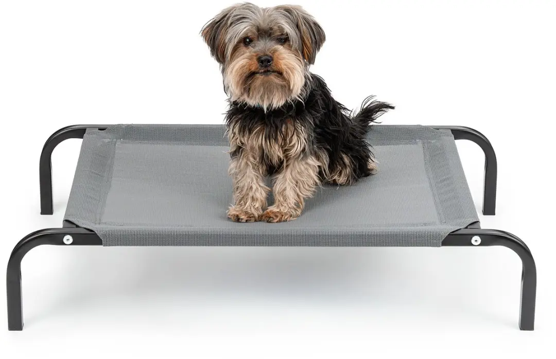 lionto verhoogd hondenbed belastbaar tot 30 kg, 75x47 cm grijs